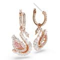Swan damla küpeler, Pavé, Kuğu, Pembe