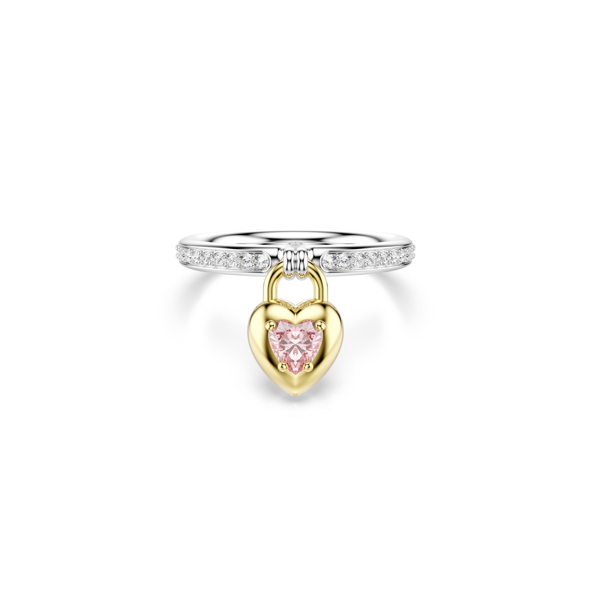 Idyllia Motif Yüzük, Karışık kesimler, Kalp, Çok renkli, Karışık metal yüzey 60