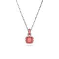 Birthstone Kolye Ucu, Kare kesim, Temmuz, Kırmızı, Rodyum kaplama