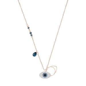 Swarovski Symbolic Evil Eye kolye, Mavi, Karışık metal