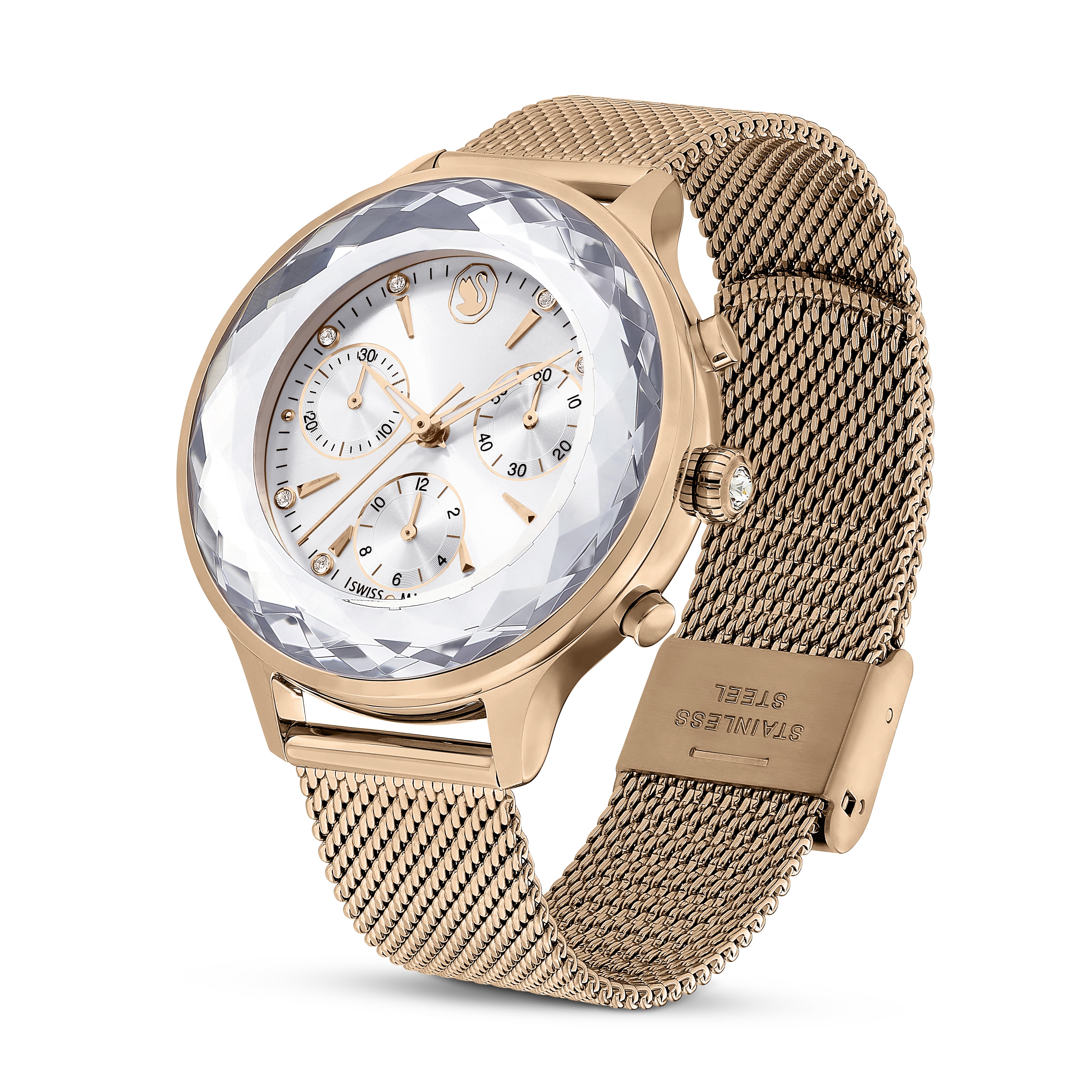 Nova Chrono saat, İsviçre Yapımı, Metal bilezik, Rose altın tonu, Rose altın tonu kaplama