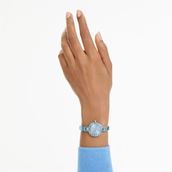 Matrix bangle Saat, İsviçre Üretimi, Kristal bileklik, Mavi, Paslanmaz çelik