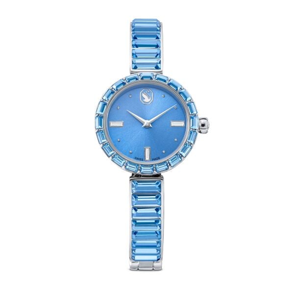 Matrix bangle Saat, İsviçre Üretimi, Kristal bileklik, Mavi, Paslanmaz çelik