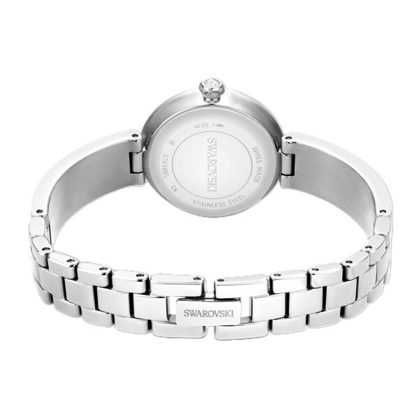 Matrix pearl bangle Saat, İsviçre Üretimi, Kristal bileklik, Beyaz, Paslanmaz çelik