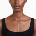 Swarovski Swan Y Kolye Ucu, Kuğu, Gri, Rodyum kaplama