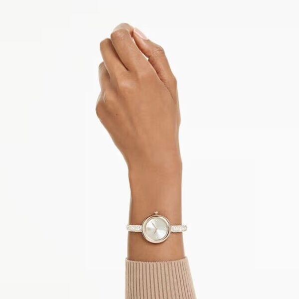 Sublima bangle Saat, İsviçre Üretimi, Metal bileklik, Rose Altın tonu, Pembe altın rengi yüzey