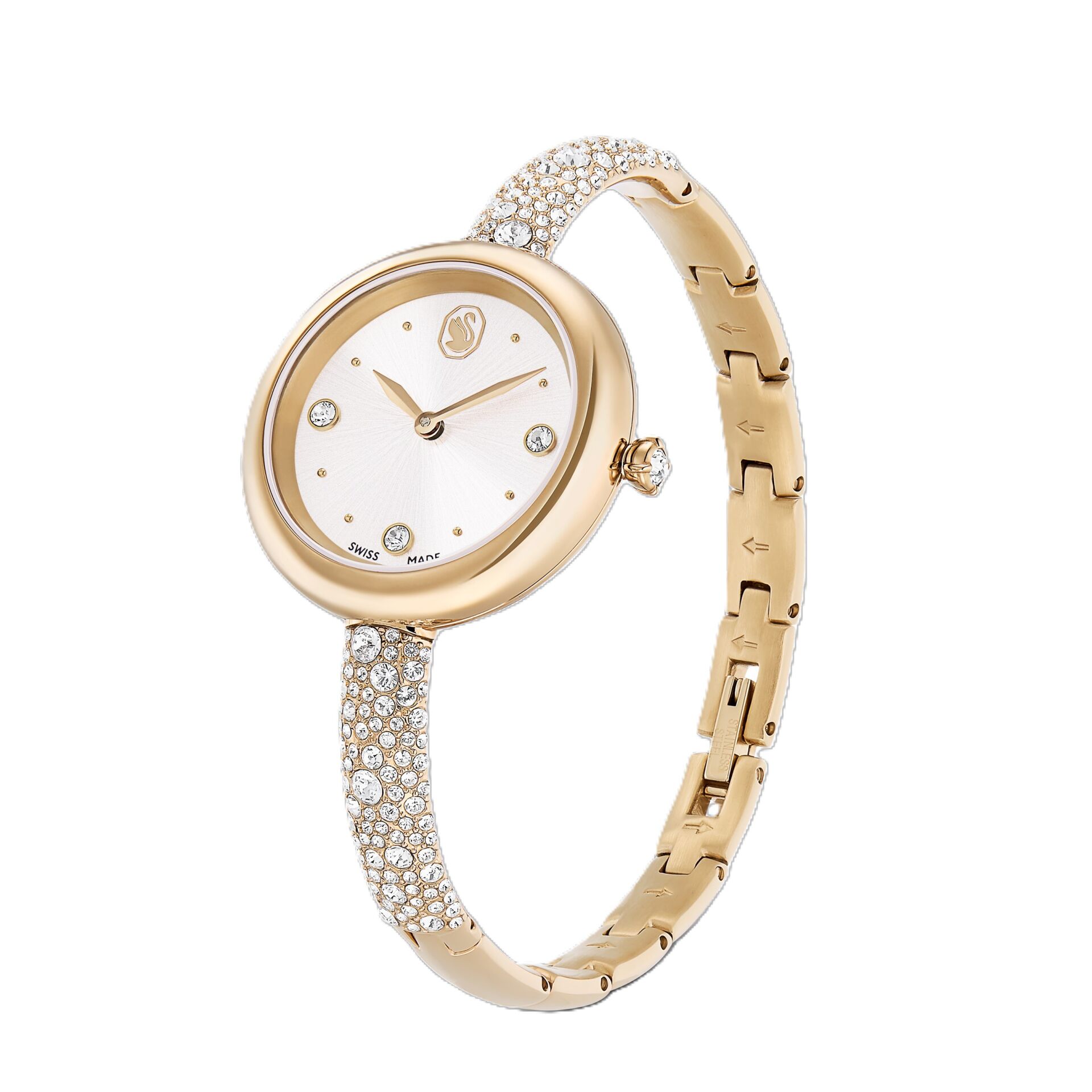 Sublima bangle Saat, İsviçre Üretimi, Metal bileklik, Altın Rengi, Şampanya altın rengi yüzey