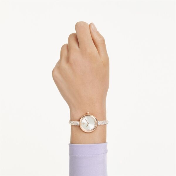 Sublima bangle Saat, İsviçre Üretimi, Metal bileklik, Altın Rengi, Şampanya altın rengi yüzey