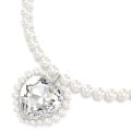Ariana Grande x Swarovski Kolye, Kristal inci, Kalp kesim, Kalp, Beyaz, Rodyum kaplama