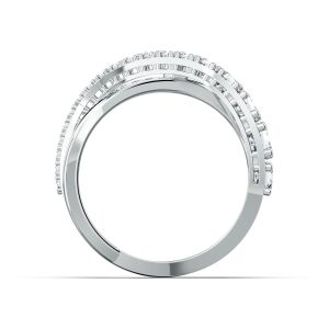 Hyperbola Yüzük, Beyaz, Rodyum kaplama 58