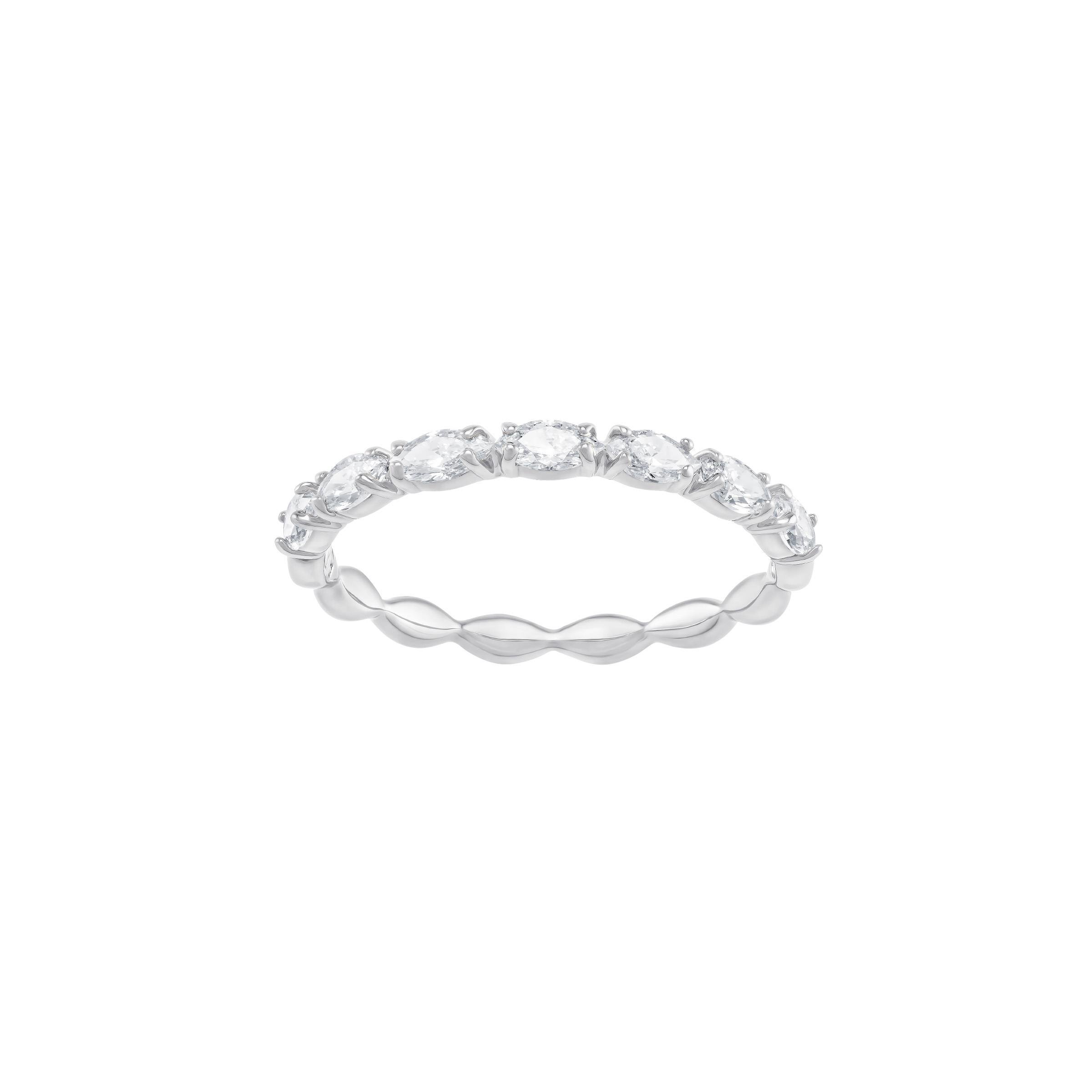 Matrix Marquise Yüzük, Beyaz, Rodyum kaplama 60