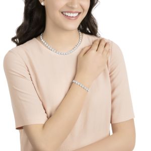 Una Angelic Gerdanlık Set, Beyaz, Rodyum kaplama