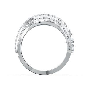 Hyperbola Yüzük, Beyaz, Rodyum kaplama 52