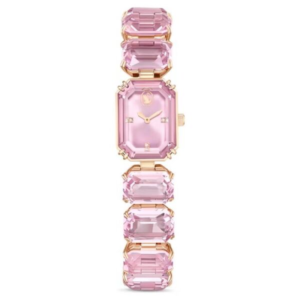 Saat, Sekizgen kesim bileklik, Pembe, Pembe altın rengi yüzey