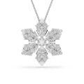 Idyllia Kolye ve broş, Karışık kesimler, Kar tanesi, Beyaz, Rodyum kaplama